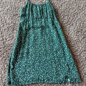 Floral Green Kids Casual Dress